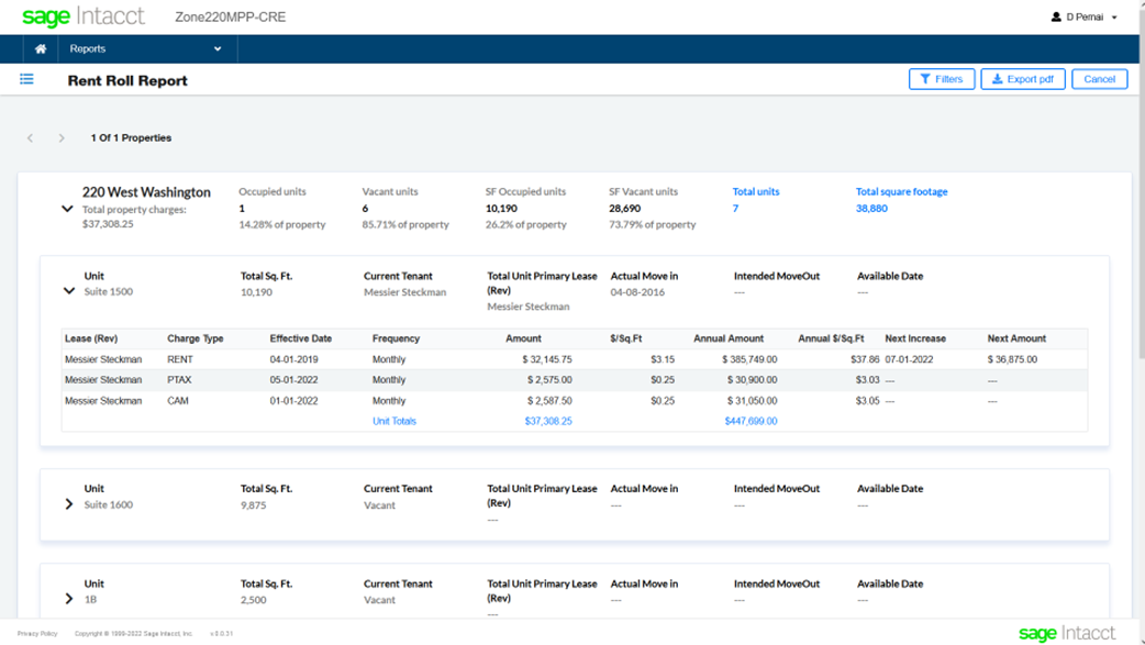 Sample Rent Roll